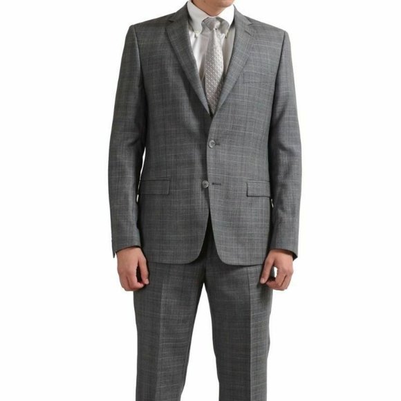 Versace Collection Men's 100% Wool Plaid Suit
